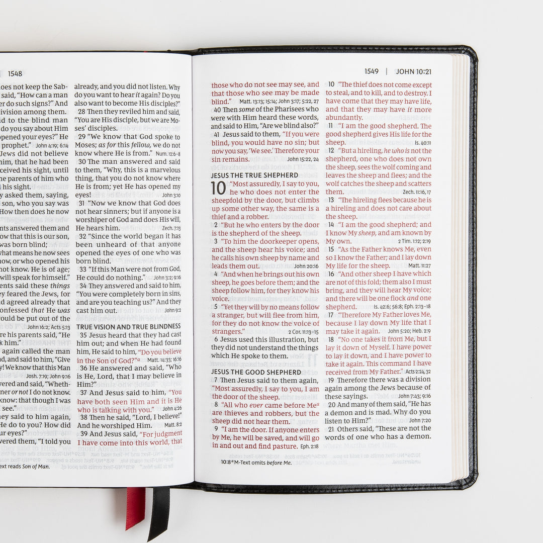 NKJV End-of-Verse Reference Bible - Personal Size Large Print - Leathersoft - Black