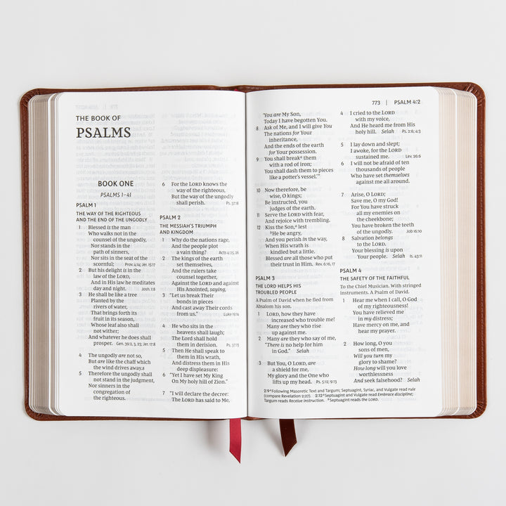 NKJV End-of-Verse Reference Bible - Personal Size Large Print - Leathersoft - Brown