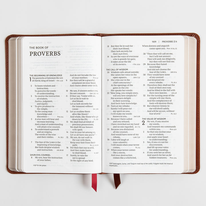 NKJV End-of-Verse Reference Bible - Personal Size Large Print - Leathersoft - Brown