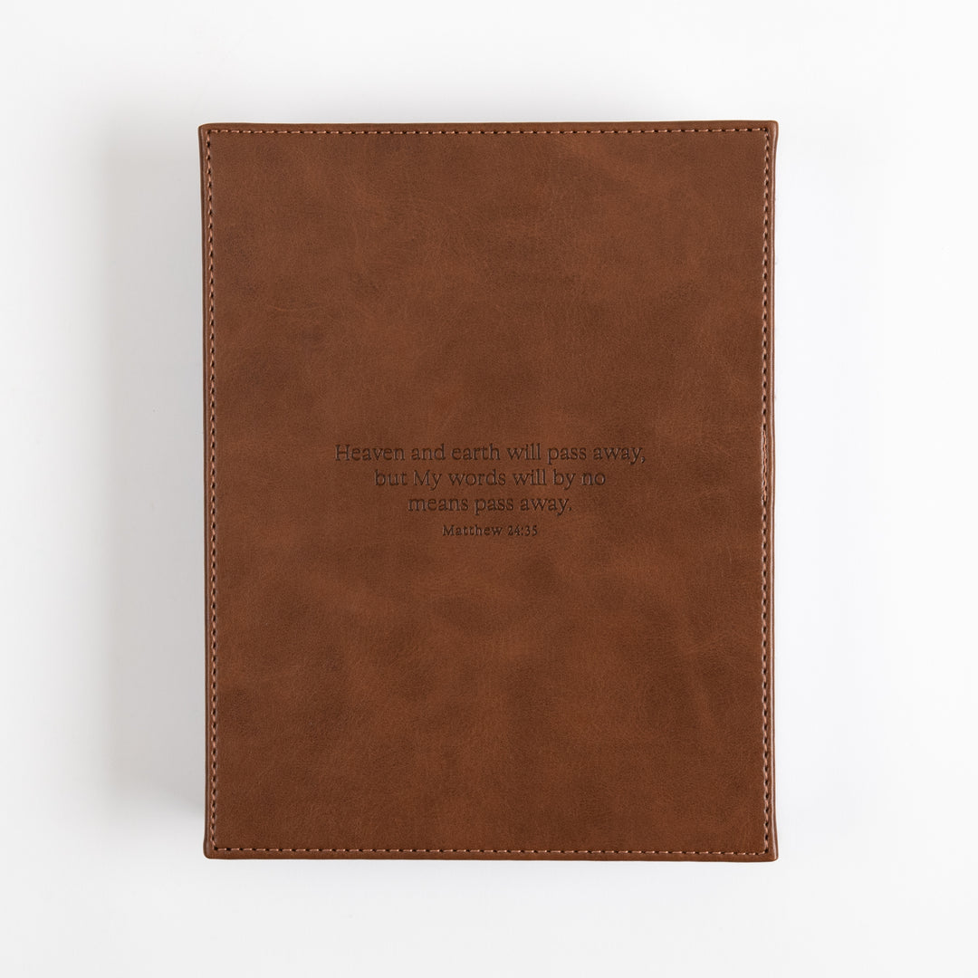 NKJV New Testament, Tracing Edition - Brown Leather-Look over Board