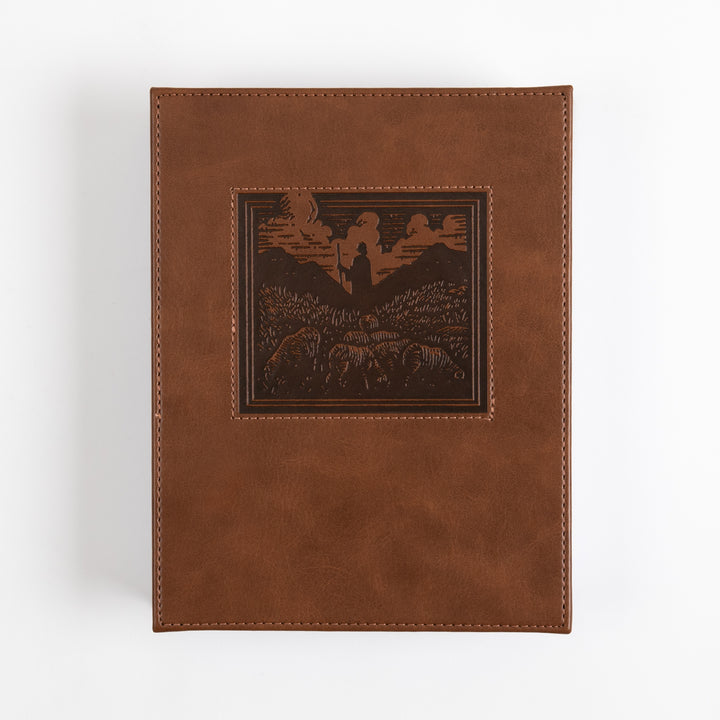 NKJV New Testament, Tracing Edition - Brown Leather-Look over Board