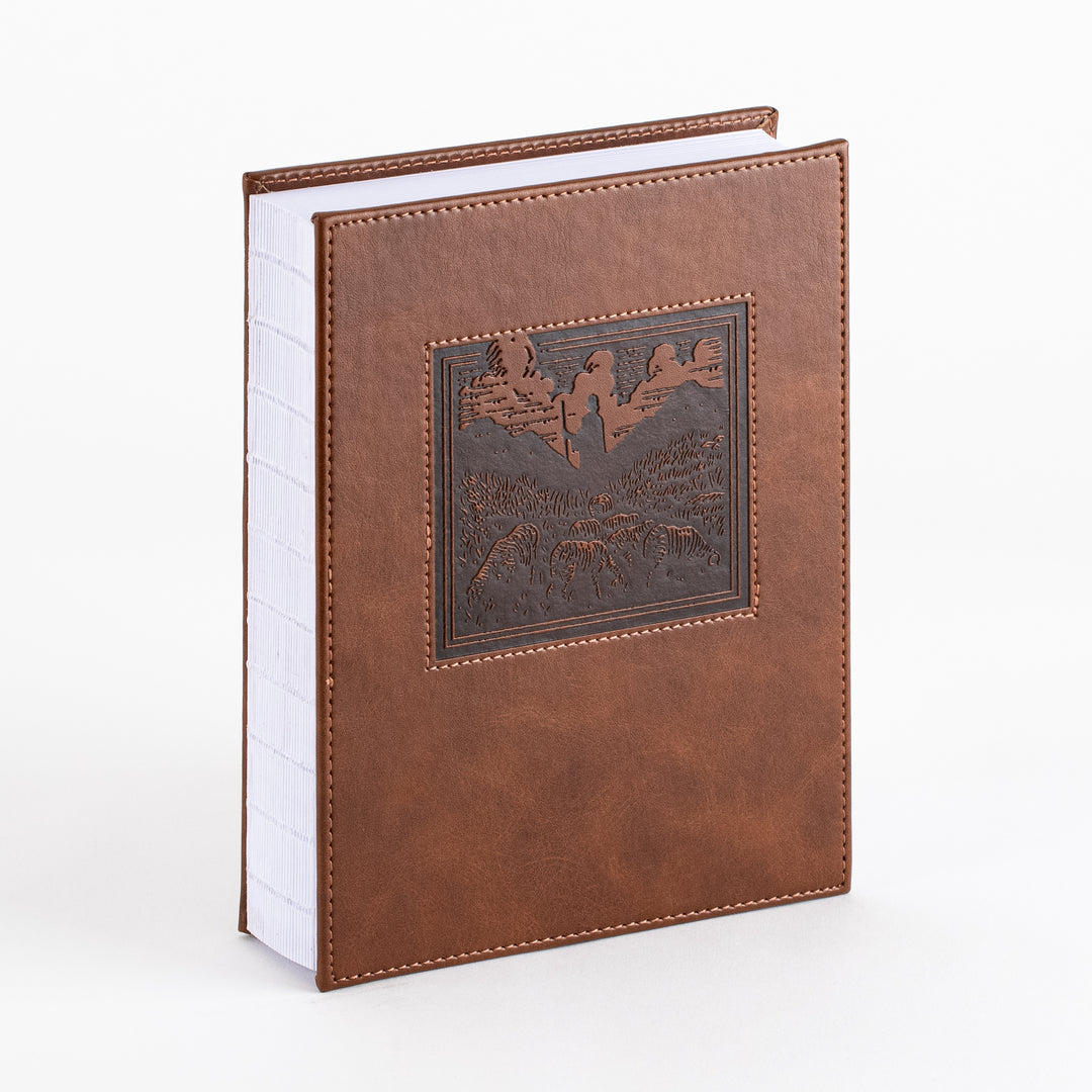 NKJV New Testament, Tracing Edition - Brown Leather-Look over Board