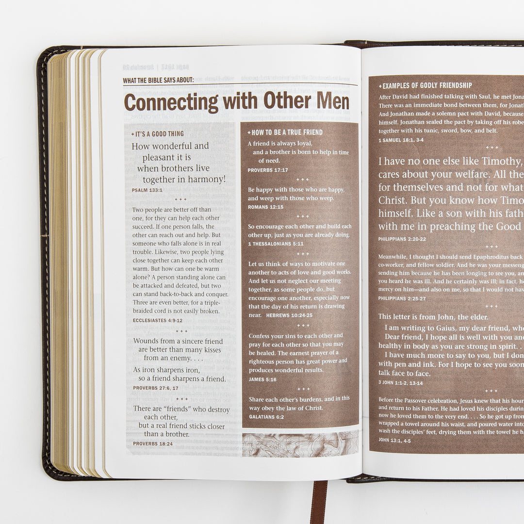 Open Bible page spread with a &