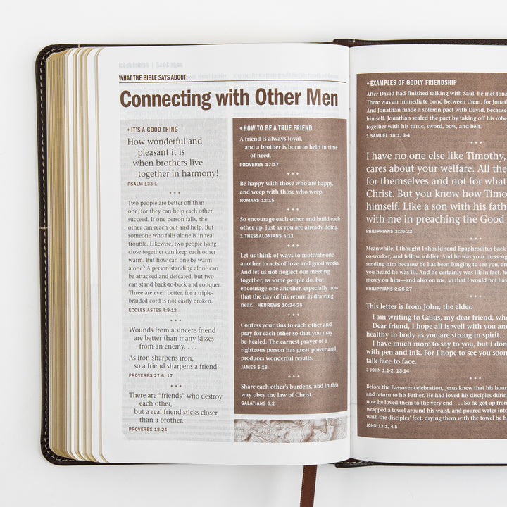Open Bible page spread with a &