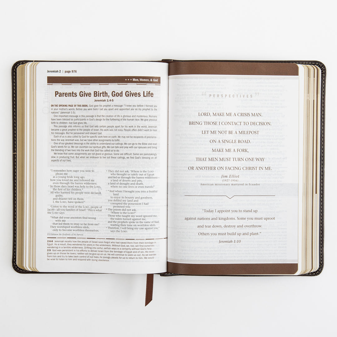 Open Bible page spread on Jeremiah 2, with a &