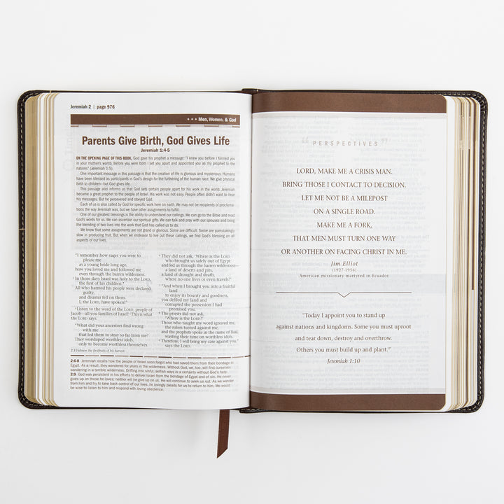 Open Bible page spread on Jeremiah 2, with a &