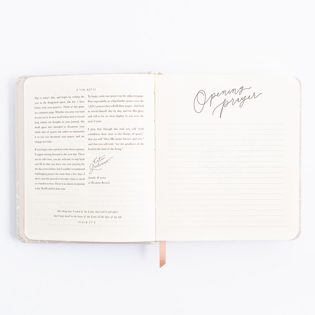 One Thing I Ask 5-Year Prayer Journal - Cordova Theme