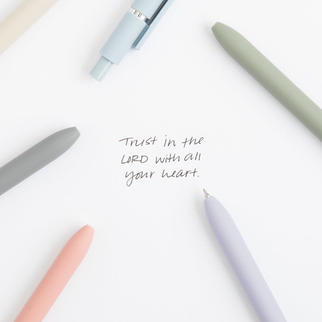 Retractable Fine Point Gel Pens - 6 Pack  - Morandi Barrels - Fast Dry Ink - Cute Aesthetic Pens for Journaling - Back to School Supplies