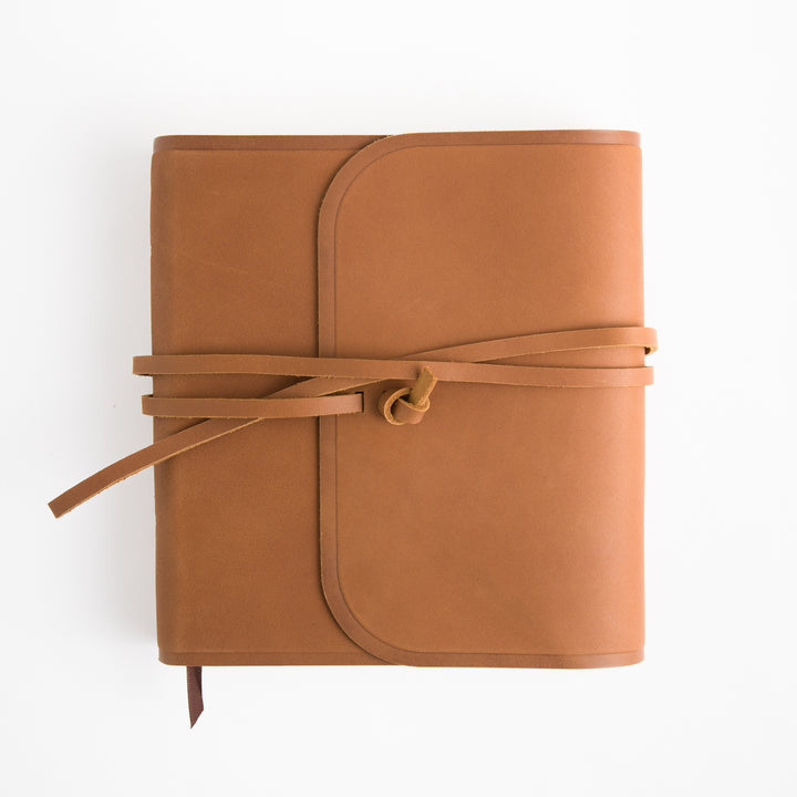 ESV Journaling Bible - Brown - Natural Leather - Flap with Strap