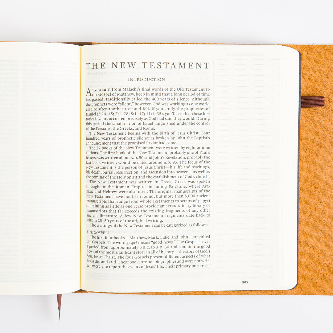 ESV Journaling Bible - Brown - Natural Leather - Flap with Strap