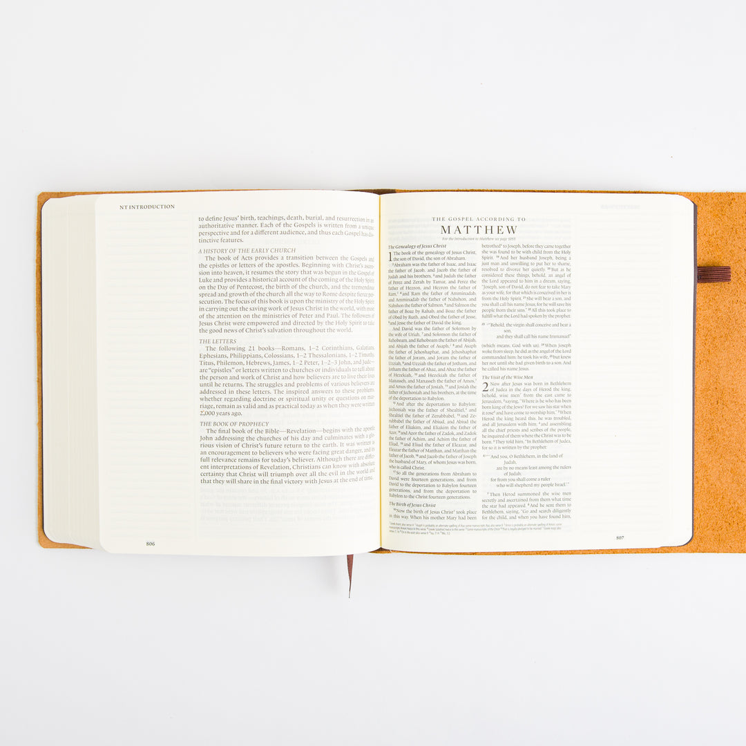 ESV Journaling Bible - Brown - Natural Leather - Flap with Strap