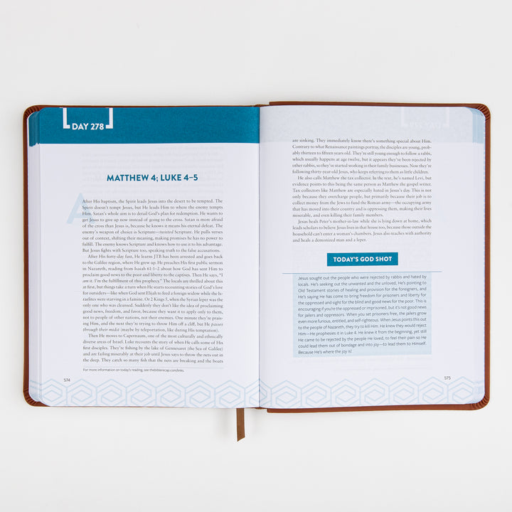Flat-lay of The Bible Recap Deluxe Edition open to Day 278, headed &