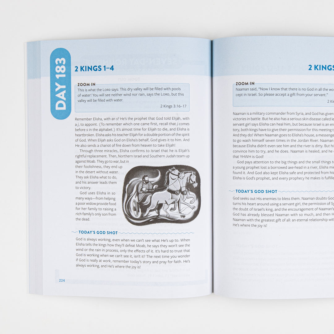 Open interior spread showing Day 183, &