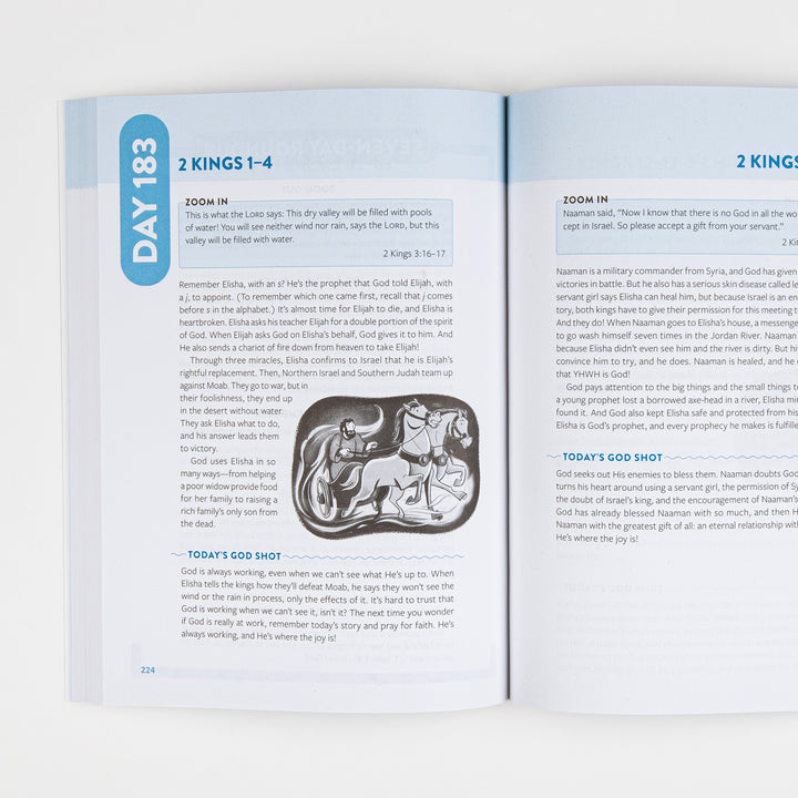 Open interior spread showing Day 183, &
