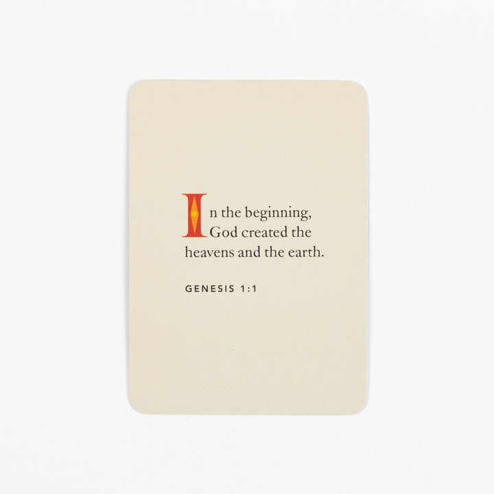 A cream verse card printed with &