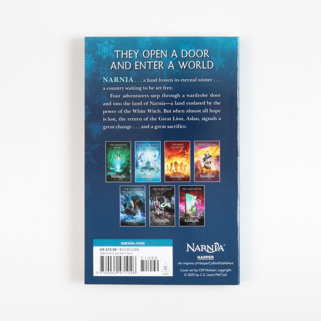 Back cover of The Lion, the Witch and the Wardrobe showing the &