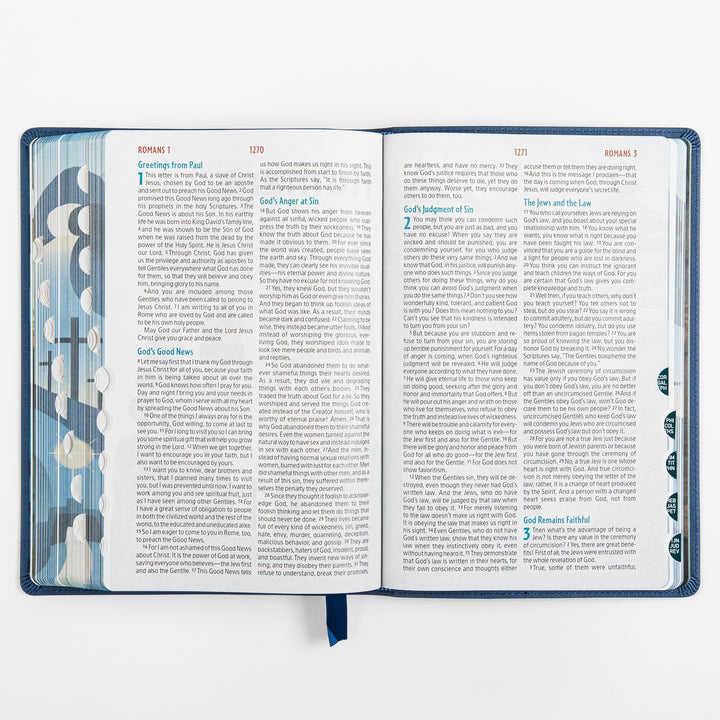 The Discovery Bible Faux Leather Navy
