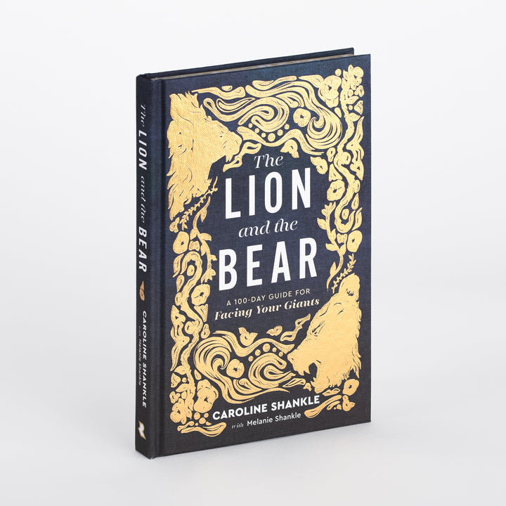 Three-quarter view of the navy blue hardcover book &