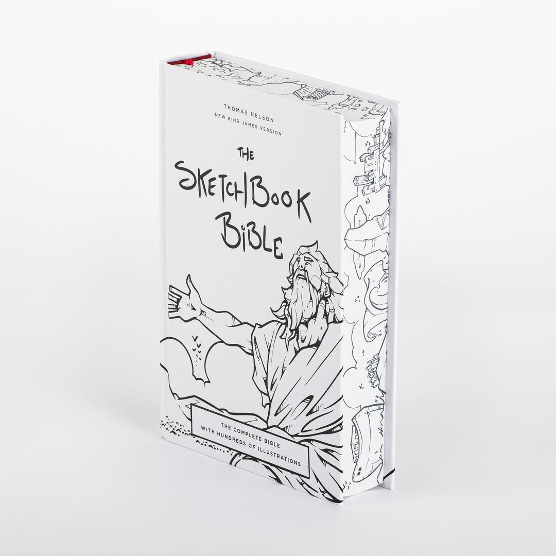 The Sketchbook Bible standing upright at a different three-quarter angle, revealing more of the back cover&