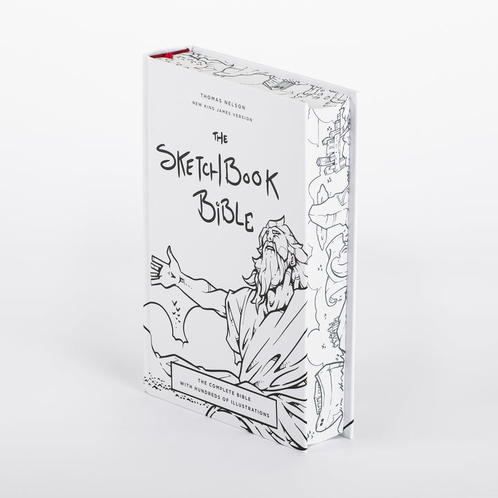 The Sketchbook Bible standing upright at a different three-quarter angle, revealing more of the back cover&