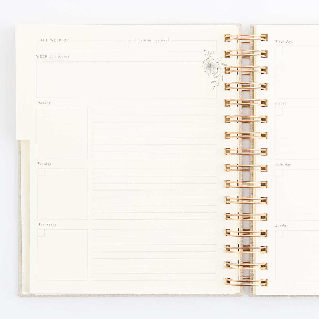 12-Month Undated Planner: Magnolia Springs Design, Spiral