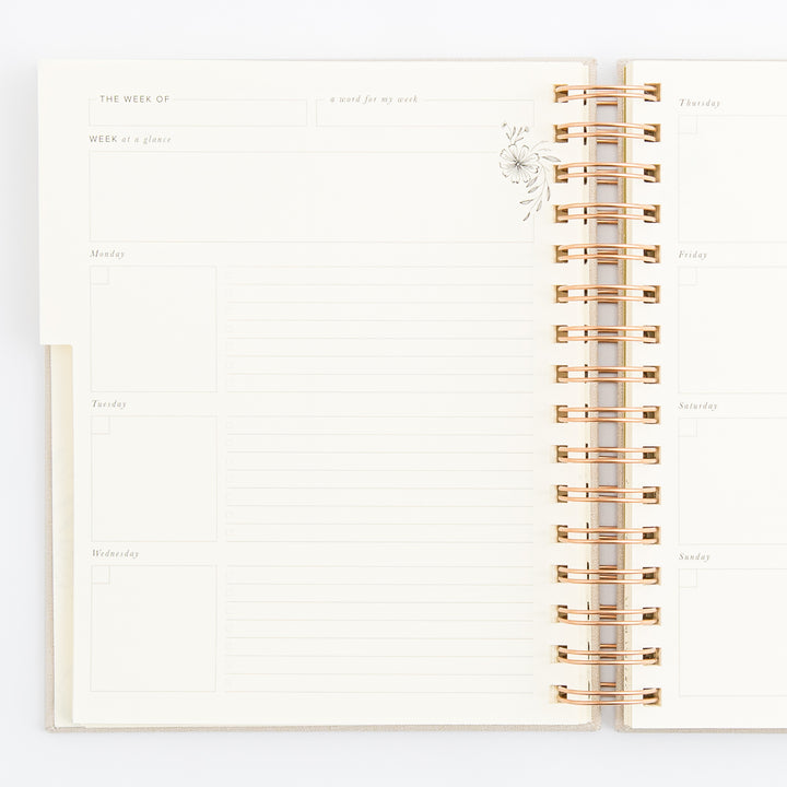 12-Month Undated Planner: Magnolia Springs Design, Spiral