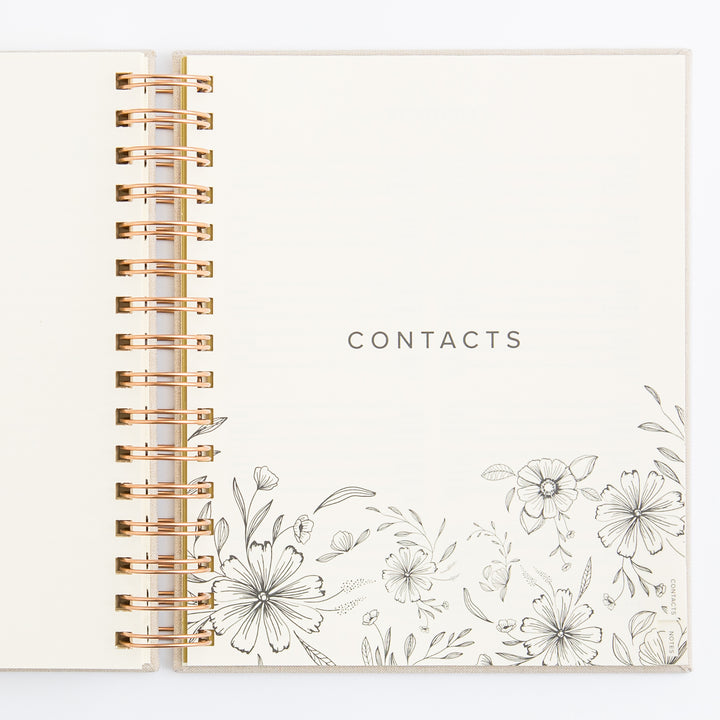 12-Month Undated Planner: Magnolia Springs Design, Spiral