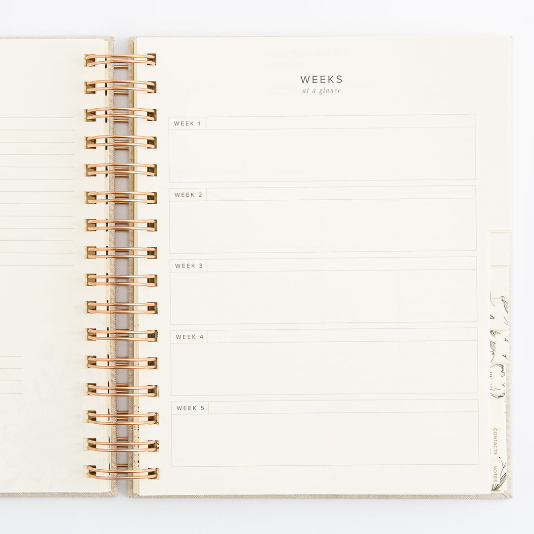 12-Month Undated Planner: Magnolia Springs Design, Spiral