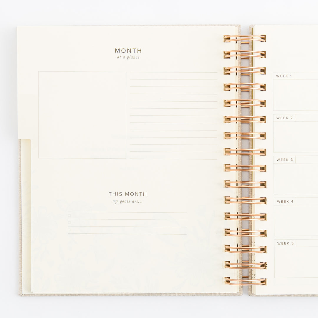 12-Month Undated Planner: Magnolia Springs Design, Spiral